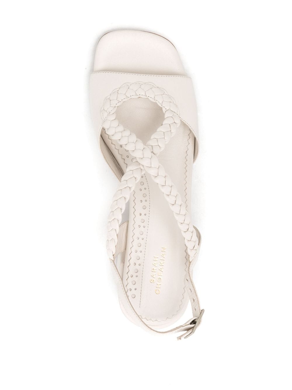 Shop Sarah Chofakian Liane 45mm Slingback Sandals In White