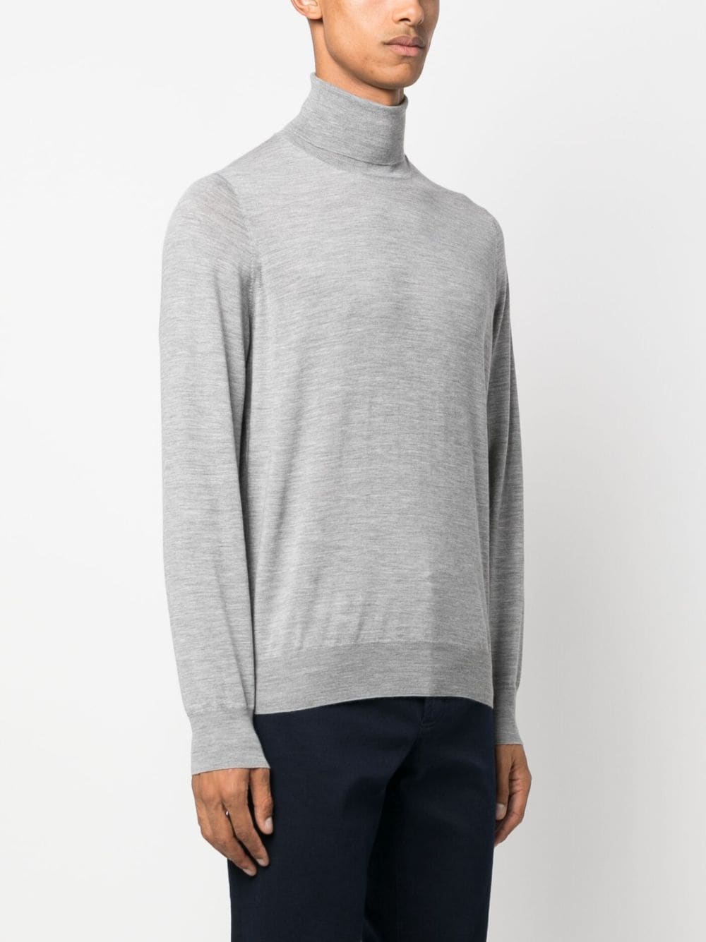 Shop Brunello Cucinelli Roll-neck Virgin-wool Jumper In Grey