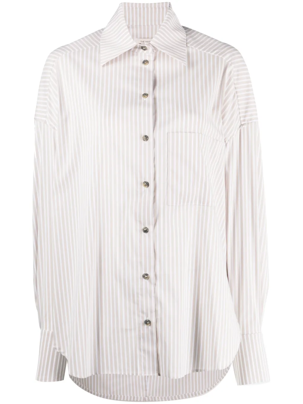The Mannei Gestreepte jas Beige