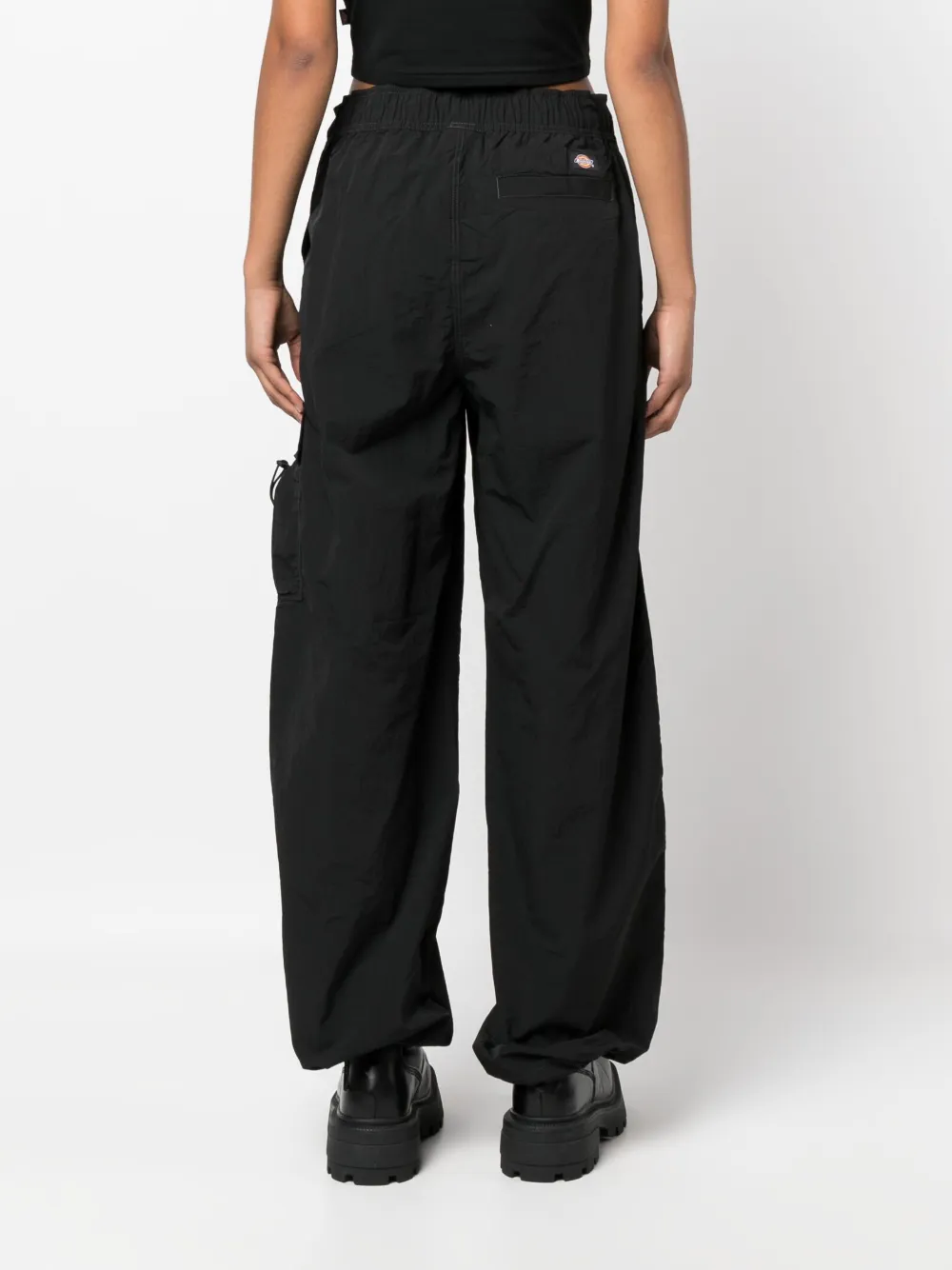 Shop Dickies Drawstring Wide-leg Trousers In Black