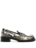 Stuart Weitzman snakeskin-effect leather loafers - Grey