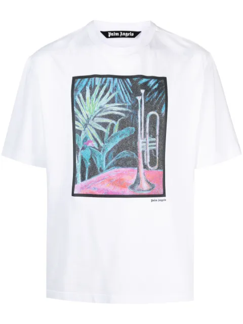 Palm Angels Oil On Canvas cotton T-shirt