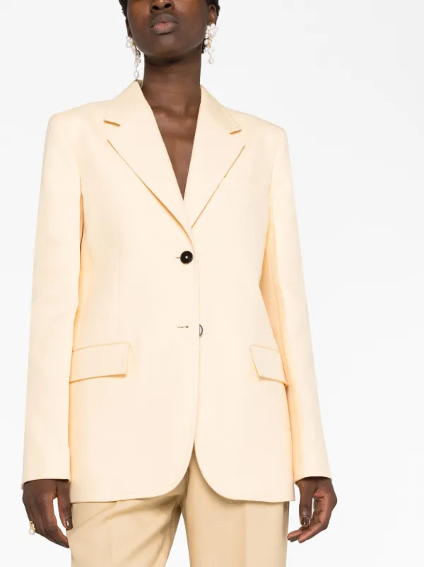 Jil Sander cotton-twill Blazer | Yellow | FARFETCH UK
