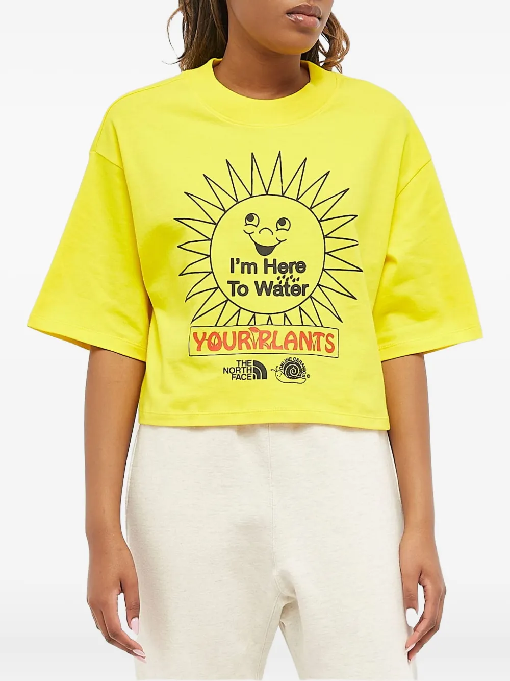 The North Face x Online Ceramics T-shirt met print Geel