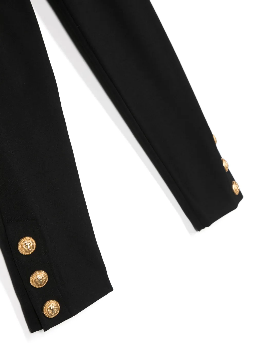  Balmain Kids Buttoned-cuff High-waisted Trousers - Black 