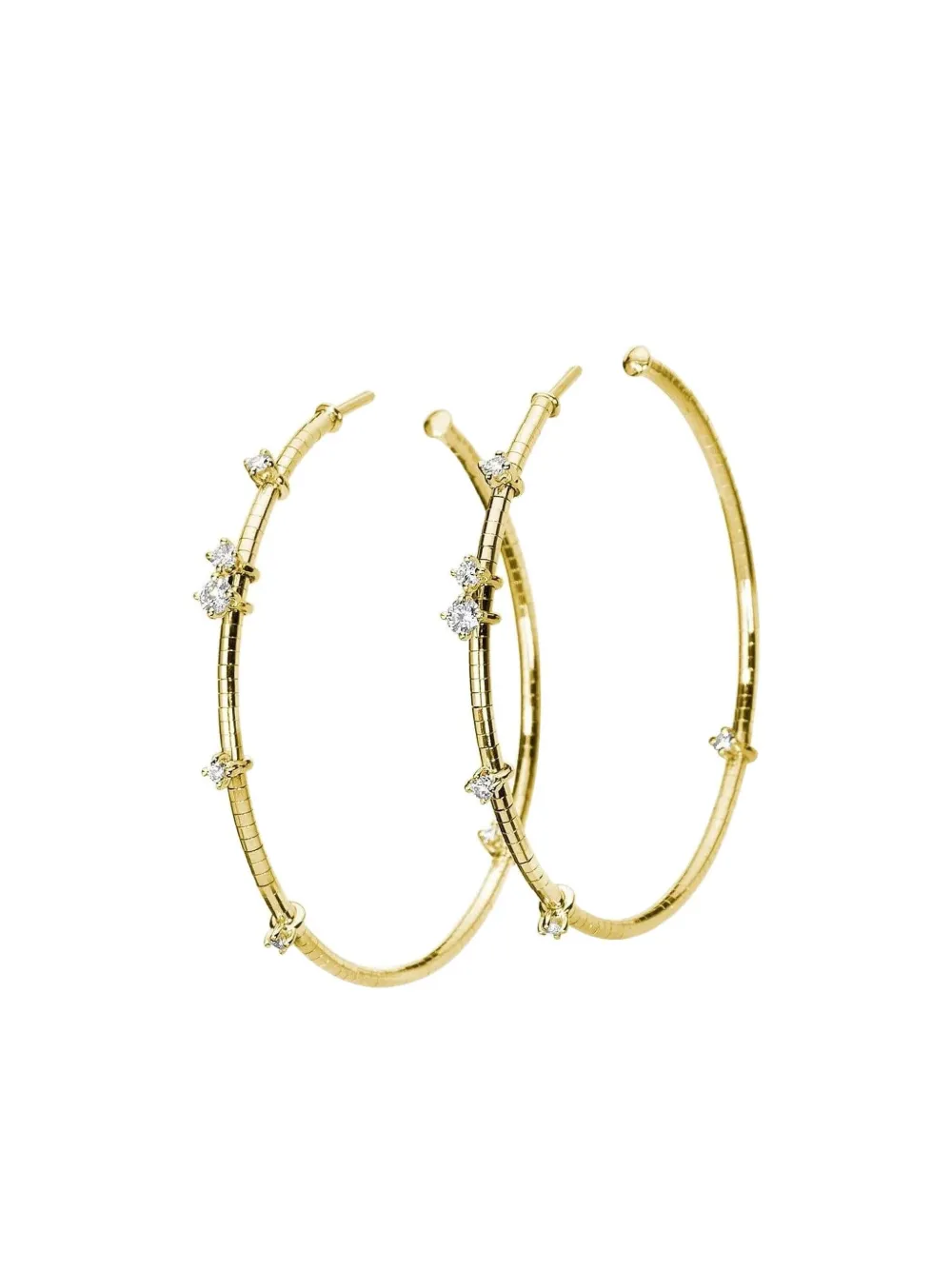 Mattia Cielo 18K yellow gold Rugiada diamonds hoop earrings - Oro
