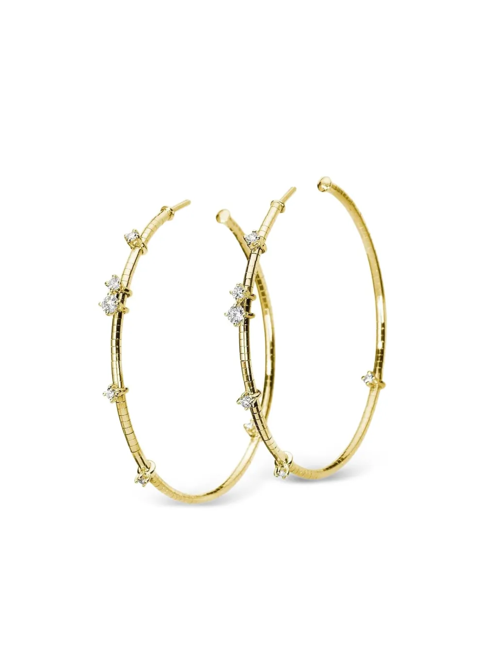 Mattia Cielo 18K yellow gold Rugiada diamonds hoop earrings - ゴールドトーン Mattia Cielo 18K yellow gold Rugiada diamonds hoop earrings - ゴールドトーン