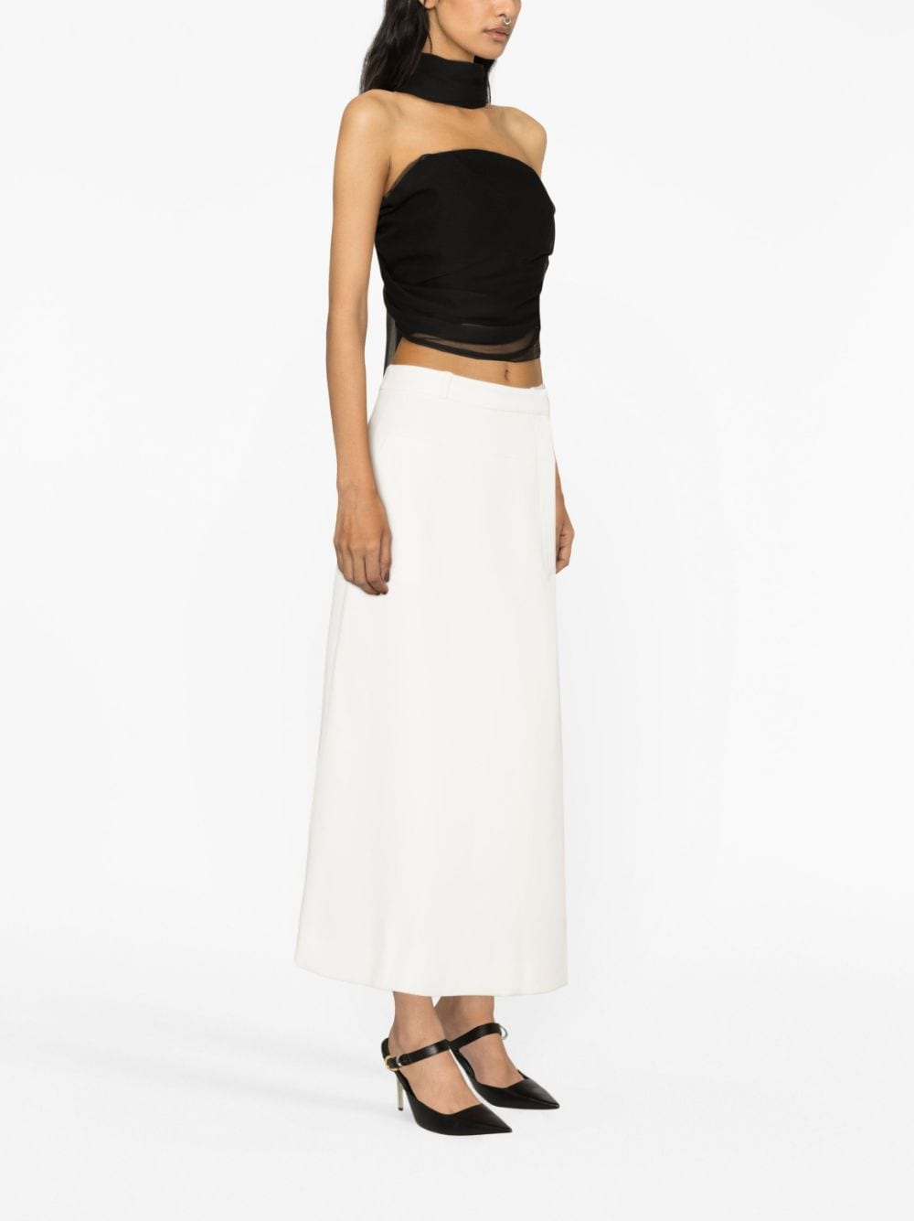 Shop 1309 Studios A-line Cotton Maxi Skirt In White