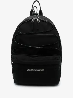Versace Jeans Couture logo-patch Backpack | Black | FARFETCH JO