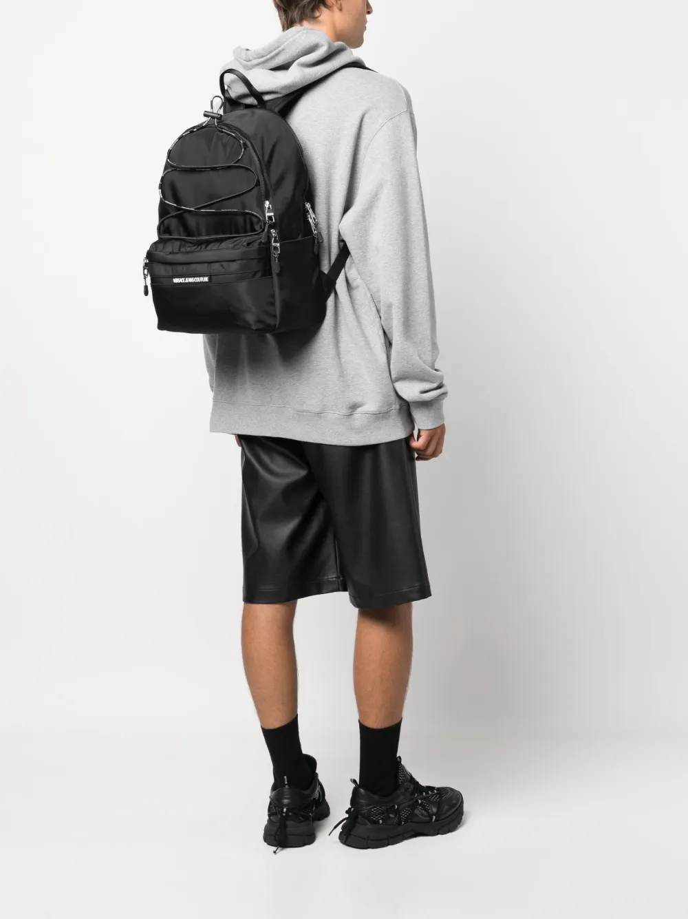 Versace Jeans Couture Logo-patch Lightweight Backpack In Black