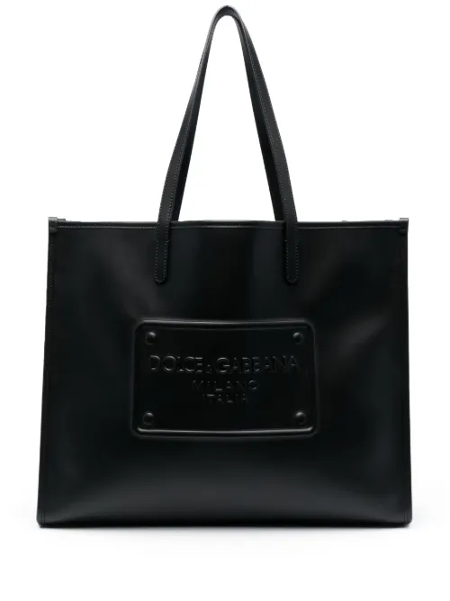 Sac cabas en cuir à logo embossé - Dolce & Gabbana - Modalova