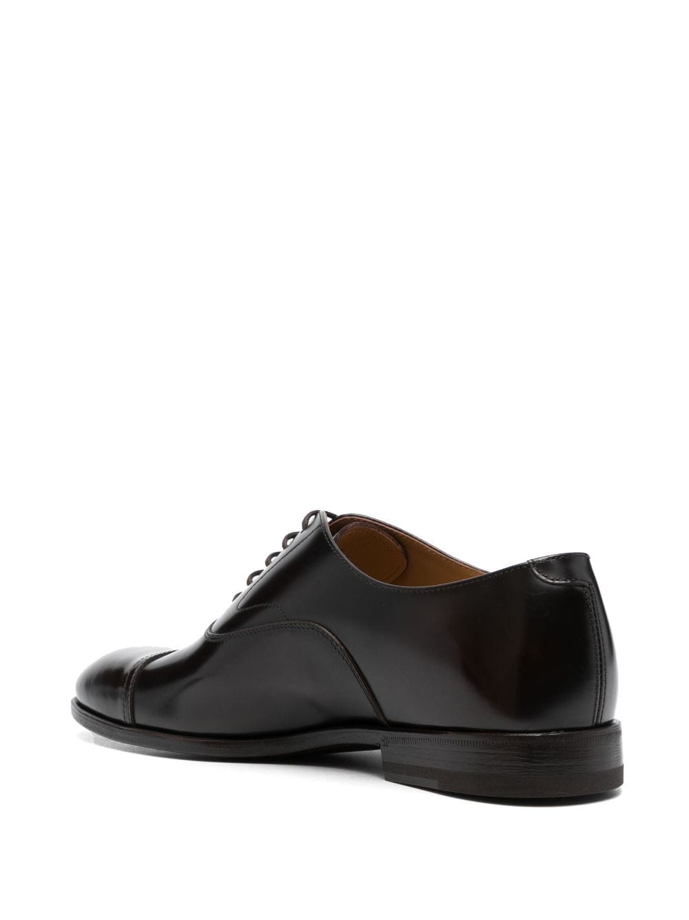 Shop Henderson Baracco Almond-toe Leather Derby Shoes In Brown