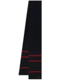Ferragamo logo-patch two-tone striped scarf - Black
