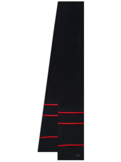 Ferragamo logo-patch two-tone striped scarf
