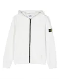 Stone Island Junior Compass-motif hooded jacket - White