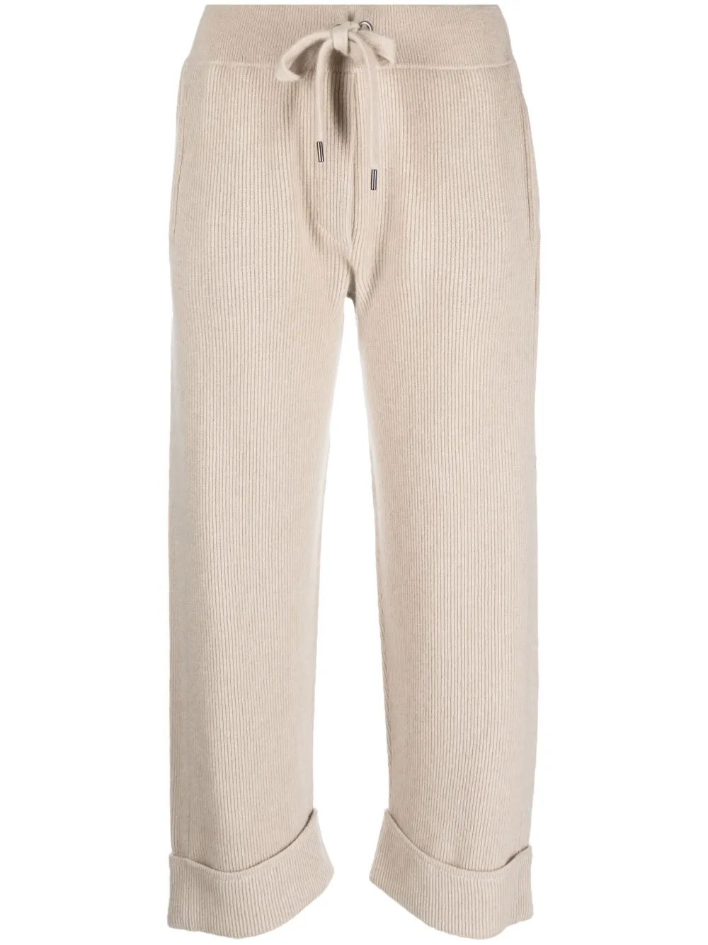 Brunello Cucinelli drawstring cropped track pants | Neutrals | Image 1