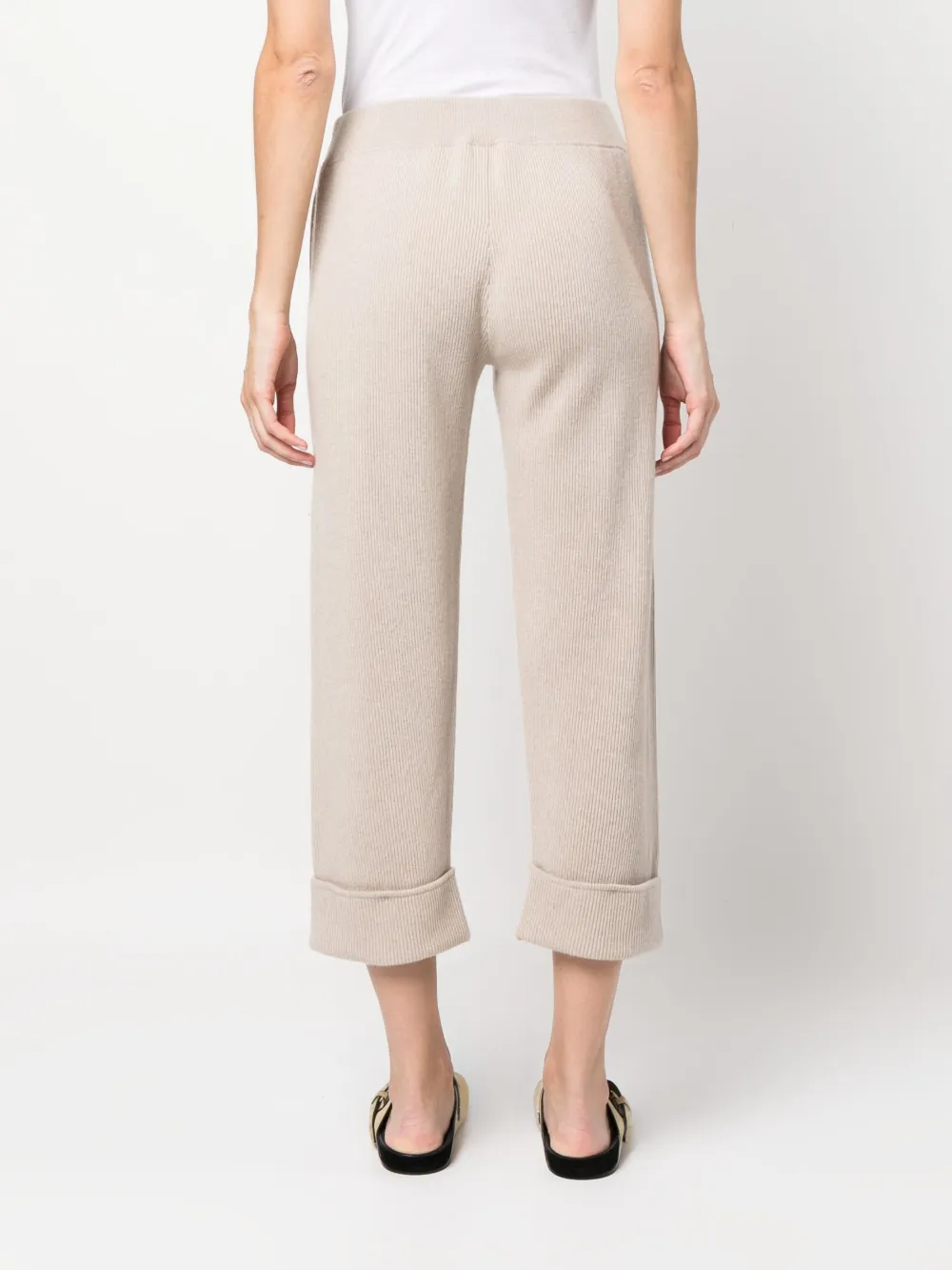 Brunello Cucinelli Drawstring Cropped Track Pants In Neutrals