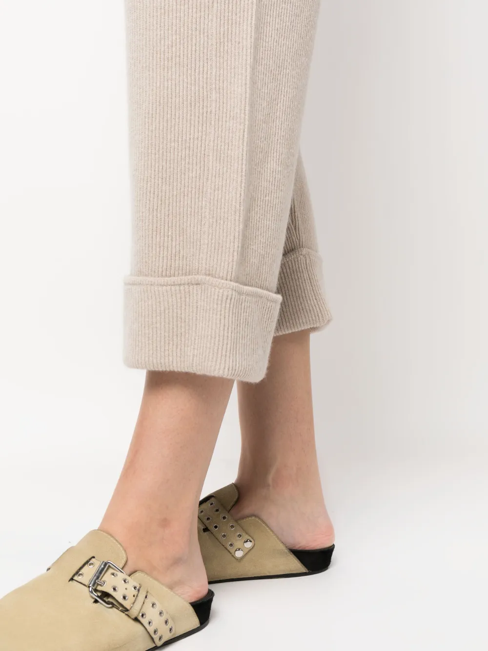Brunello Cucinelli Drawstring Cropped Track Pants In Neutrals