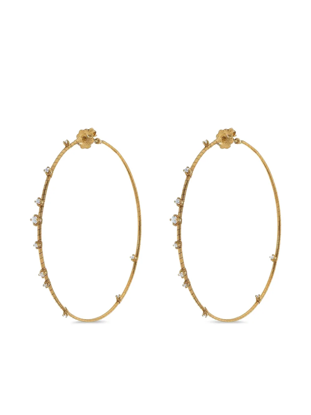 Mattia Cielo 18k gold Rugiada diamond hoops - ゴールドトーン Mattia Cielo 18k gold Rugiada diamond hoops - ゴールドトーン