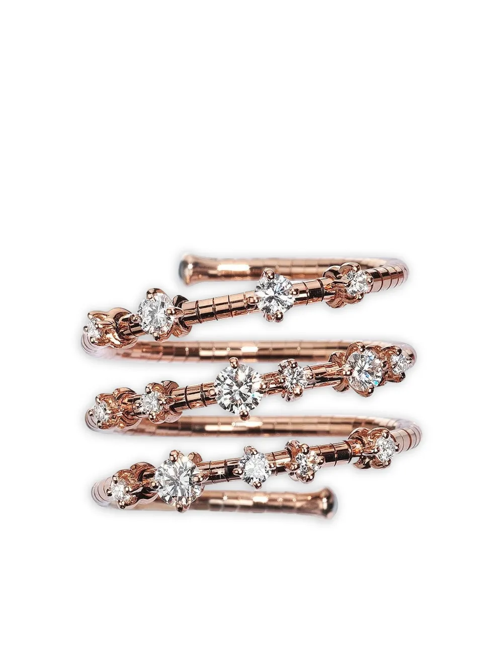 Mattia Cielo 18k rose gold Three Wrap diamond ring - Rosa