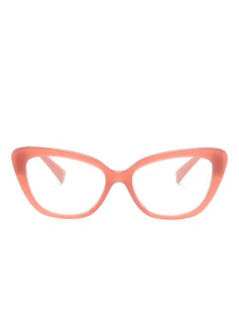 Miu Miu Eyewear logo-lettering cat-eye frame glasses 