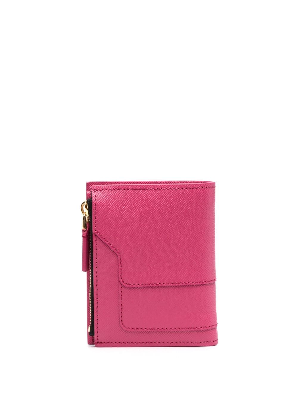 Shop Marni Logo-stamp Leather Wallet In Pink