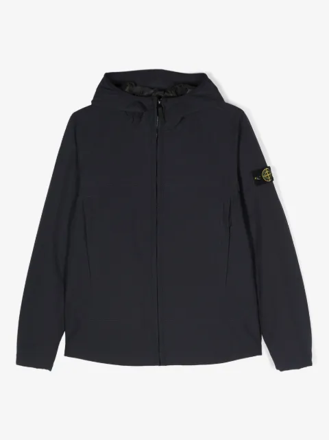 Stone Island Junior Compass-motif hooded jacket