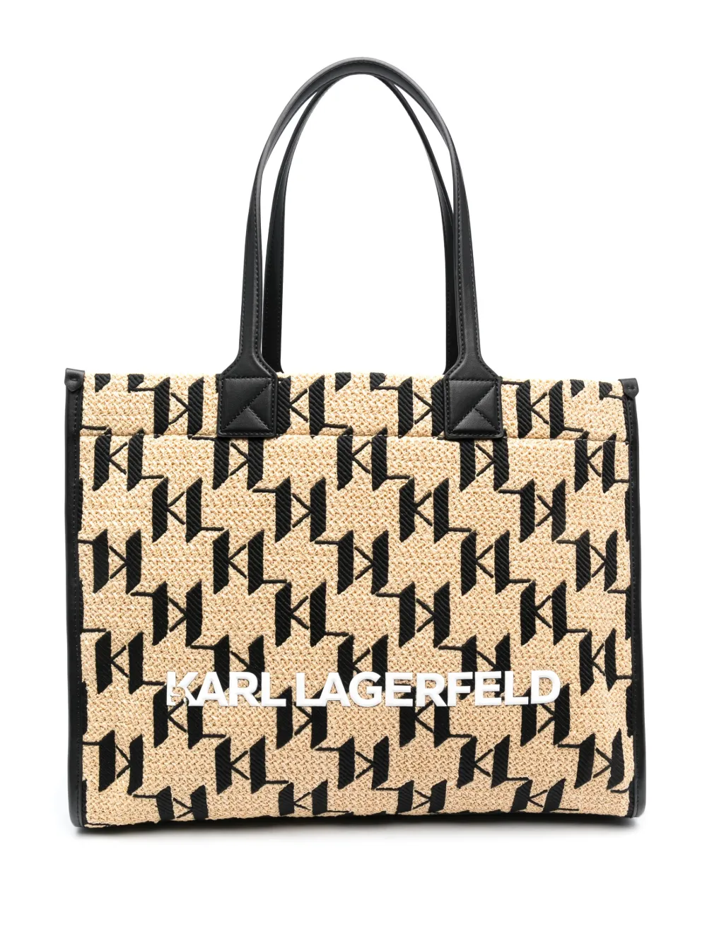 Karl Lagerfeld Skuare woven-raffia tote bag | Neutrals | Image 1