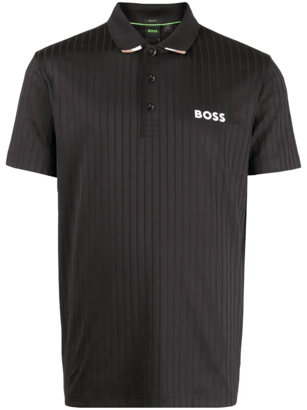 BOSS リブ ポロシャツ | ブラック | FARFETCH JP