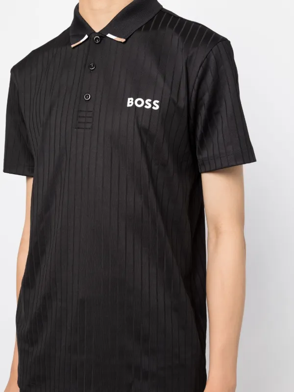 BOSS ブラック ポロシャツ S BOSS リブ ポロシャツ | ブラック | FARFETCH JP
