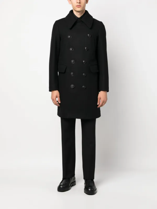 【送料&関税込】Dsquared2 Double-breasted Jacket DSQUARED2 logo-button double-breasted Coat | Black | FARFETCH