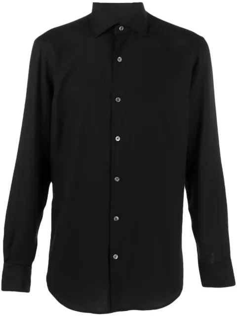 Zegna spread-collar cotton-cashmere shirt