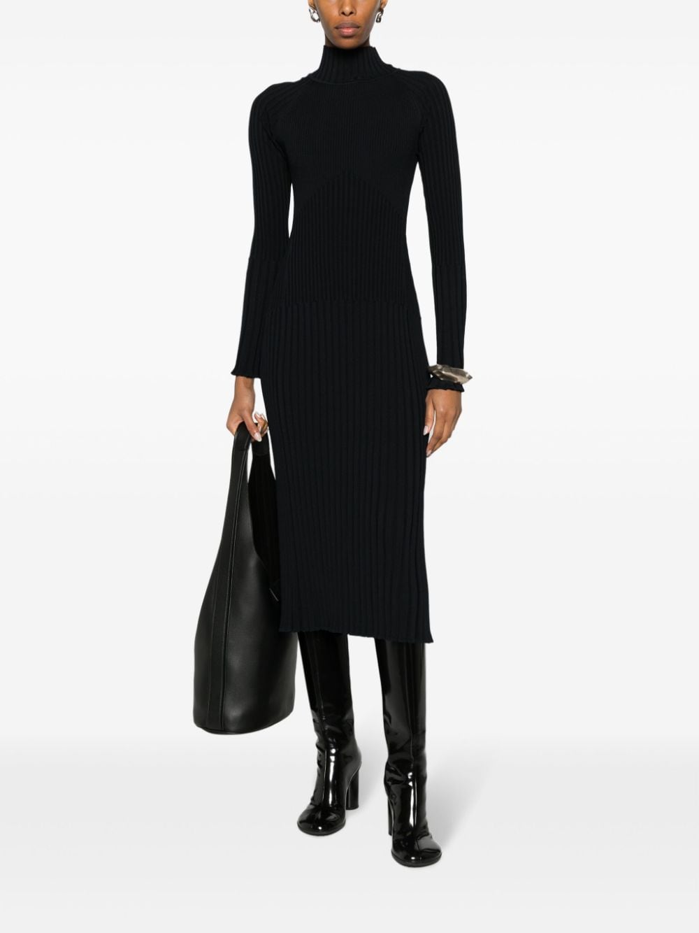 Proenza Schouler fitted ribbed-knit midi dress - Blauw