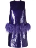 Huishan Zhang Aura feather-embellished minidress - Purple