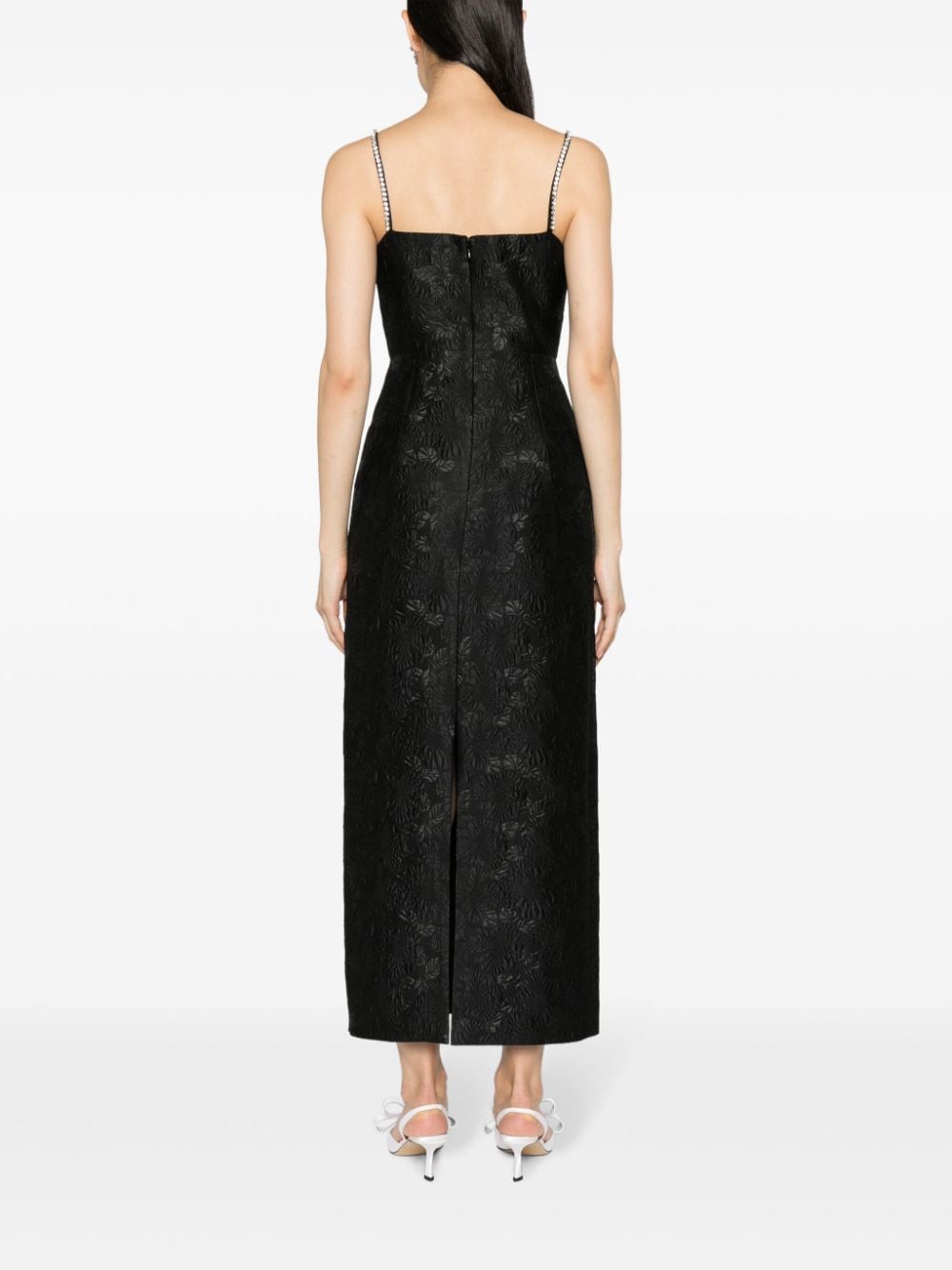 Shop Huishan Zhang Astra Crystal-embellished Maxi Dress In Black
