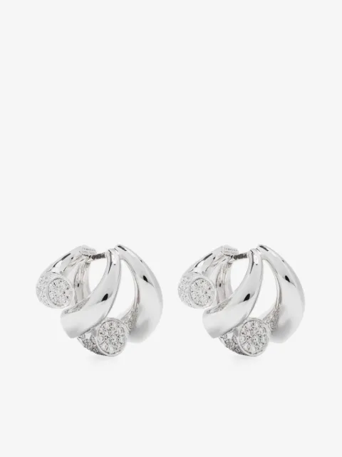 Tabayer 18kt white gold Oera diamond hoop earrings