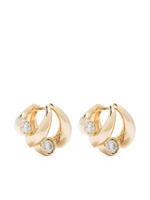 18kt Yellow Gold Invisible Circle Lobe Earrings - 11mm Unisex Hoop