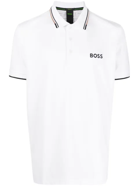BOSS playera tipo polo con logo bordado