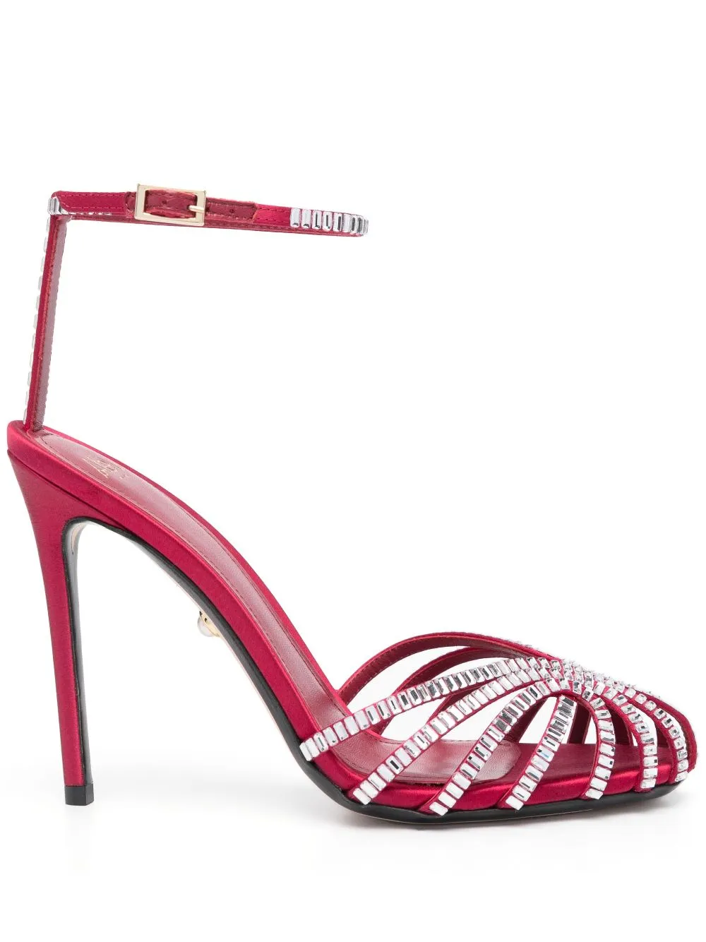 Alevì 110mm Penelope Satin Pumps In Red