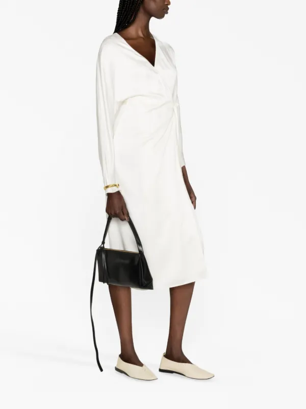 Jil Sander Empire Leather Shoulder Bag | Black | FARFETCH JO