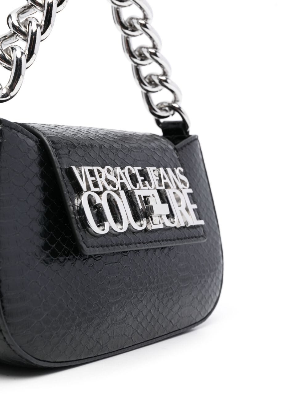 Shop Versace Jeans Couture Logo-plaque Crossbody Bag In Black