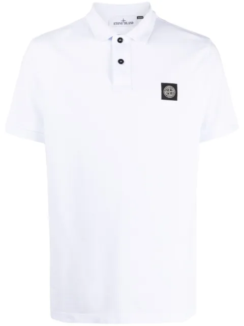 Stone Island playera tipo polo con parche Compass