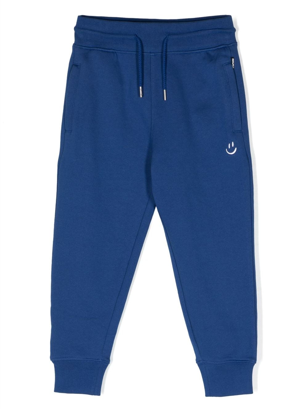 Molo logo-embroidered organic cotton pants - Blue