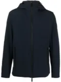 Woolrich logo-patch zip-up hooded jacket - Blue