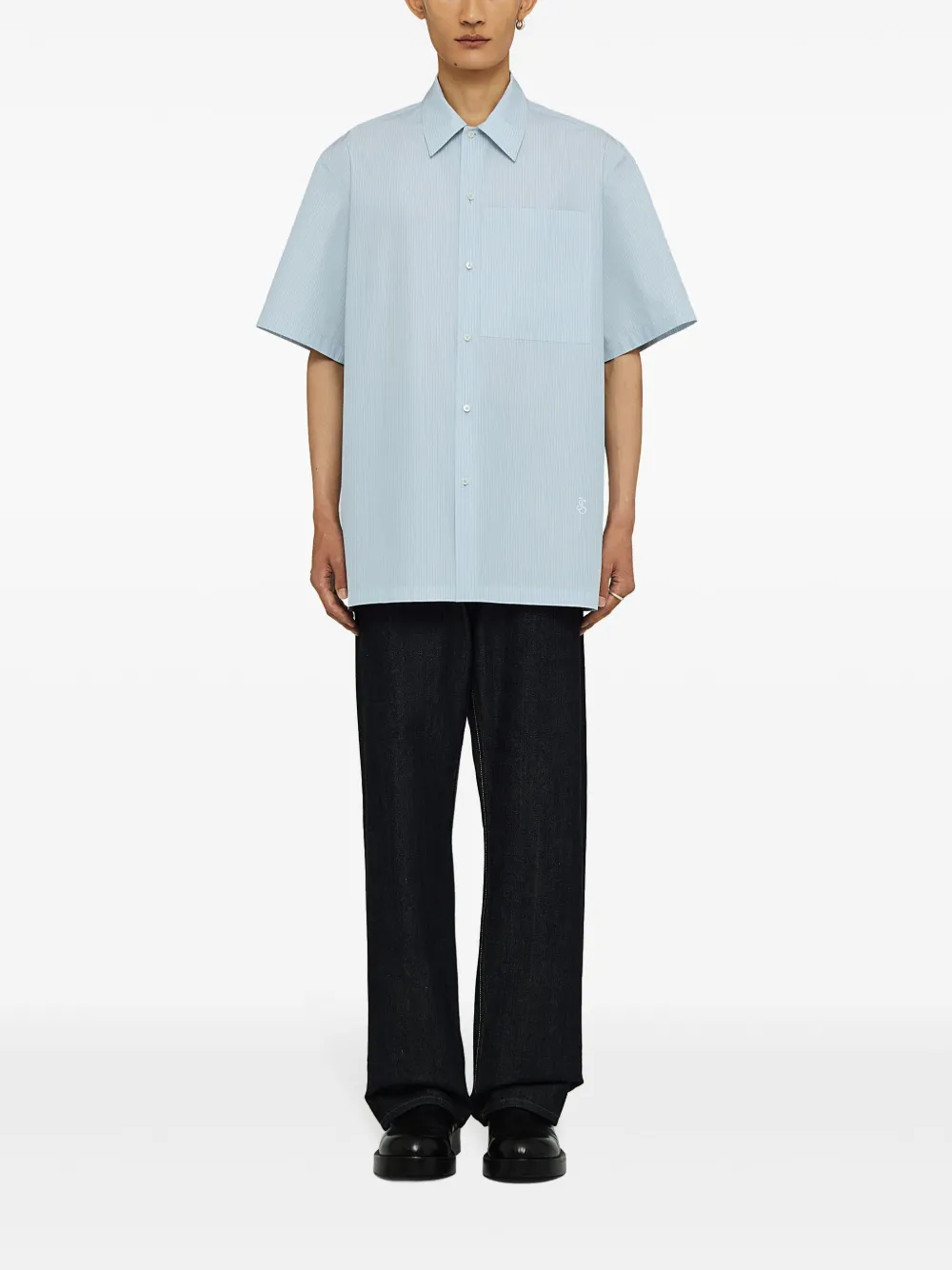 Jil Sander Gestreept overhemd - Blauw