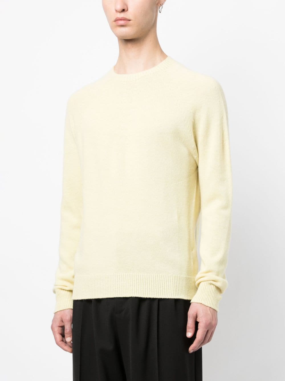 Shop Jil Sander Fine-knit Wool-cashmere Jumper In Yellow