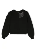 TWINSET Kids chain-detail boat-neck sweatshirt - Black