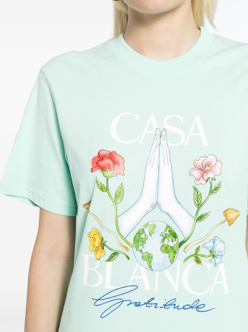 Casablanca T-shirt met print Groen