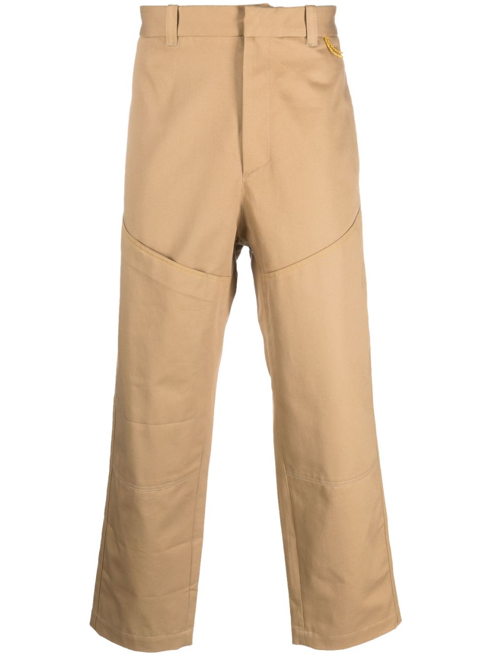 straight-leg cotton trousers