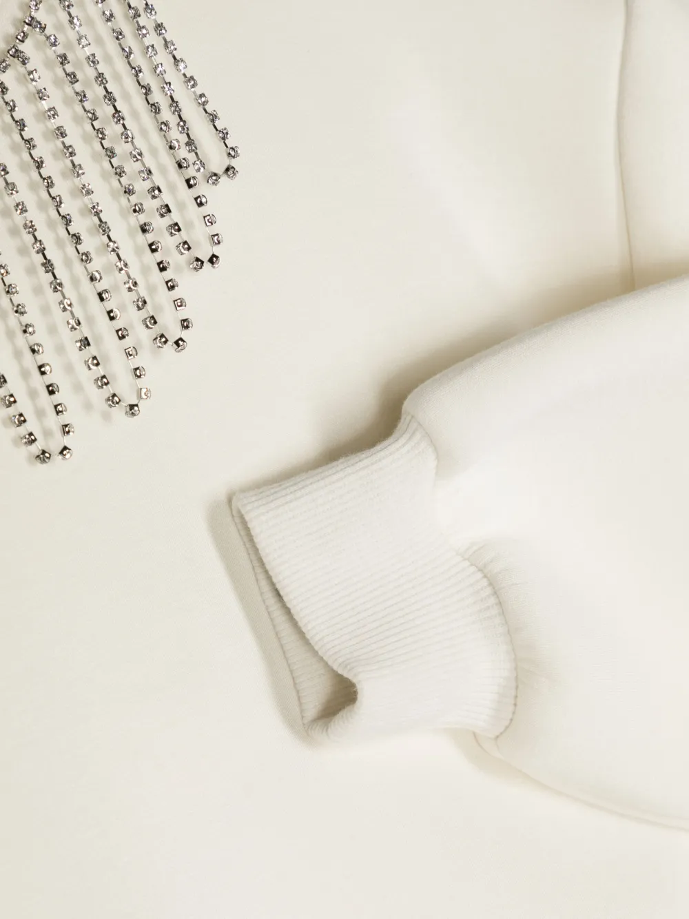 Chain-Detail Wide-Neck Sweatshirt